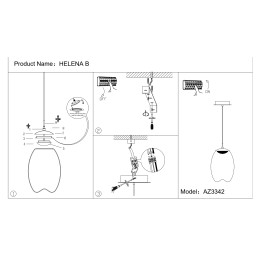 AZZARDO lampa wisząca HELENA B mosiądz