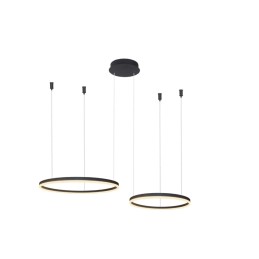 AZZARDO lampa wisząca HALO 80+60 CCT      DIMM GO z pilotem czarna