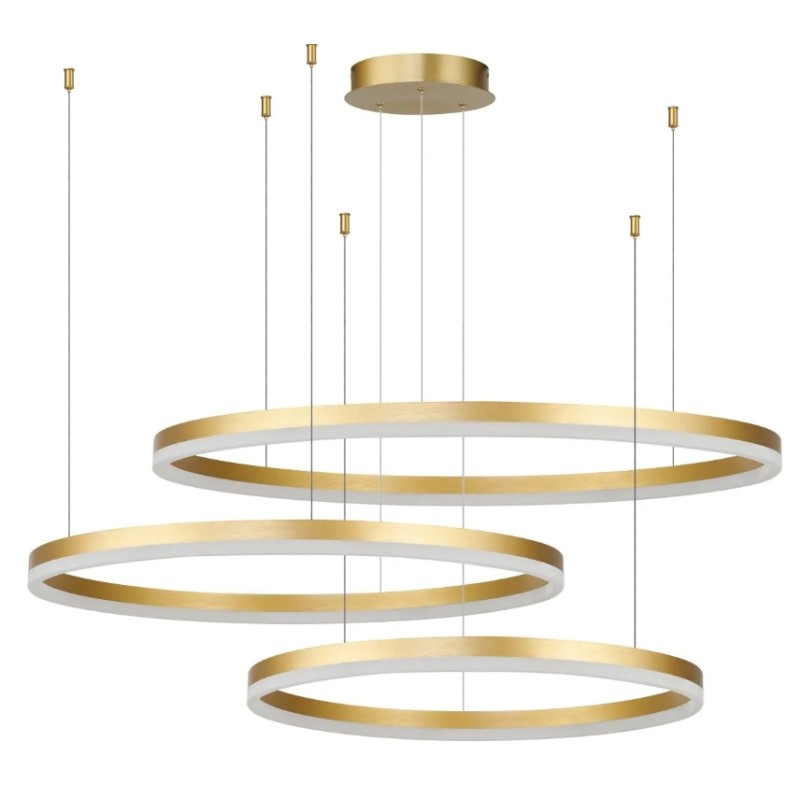 AZZARDO lampa wisząca HALO 100+80+60 GO   złota