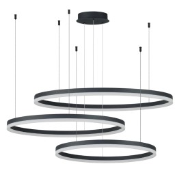 AZZARDO lampa wisząca HALO 100+80+60 GO   czarna