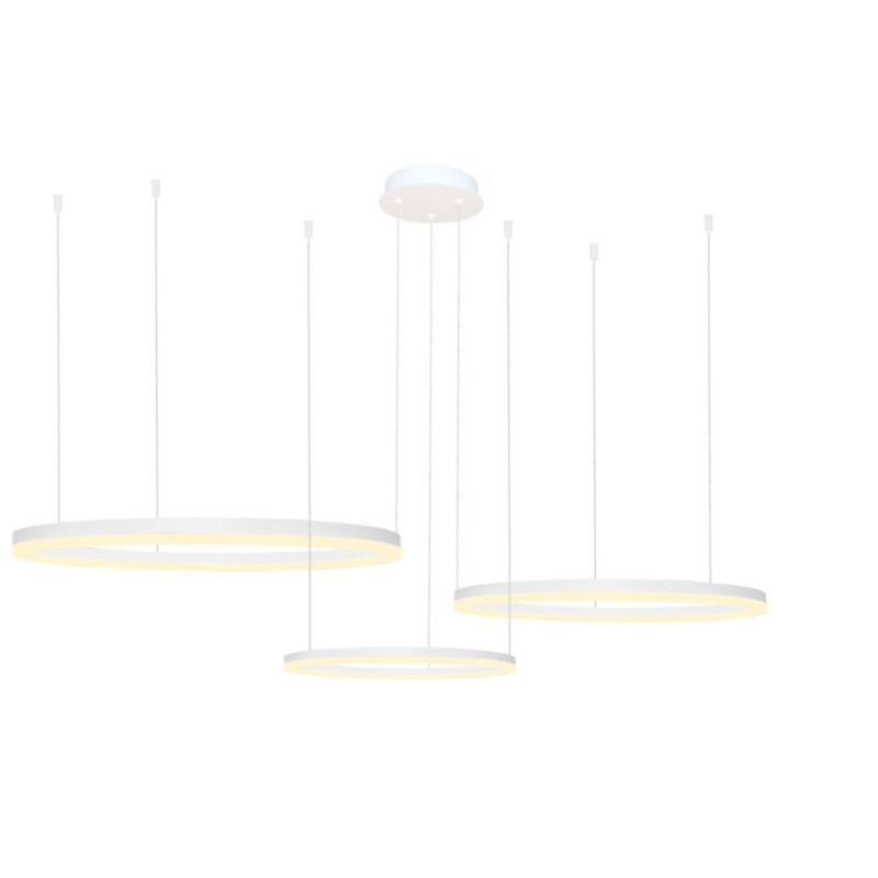AZZARDO lampa wisząca HALO 100+80+60 CCT  DIMM z pilotem biała