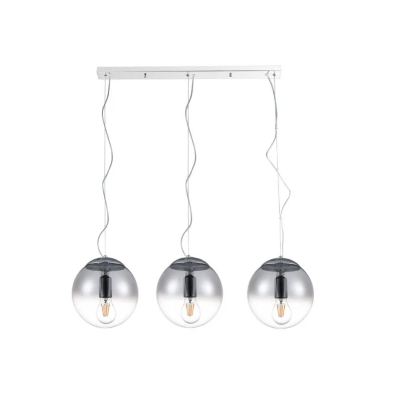 AZZARDO lampa wisząca IRIS 3 LINE         srebrna