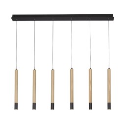 AZZARDO lampa wisząca IZOLDA 6 brązowa    / drewno