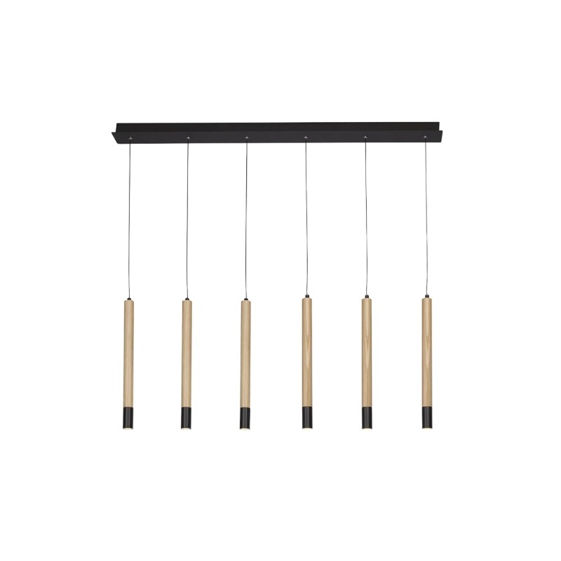 AZZARDO lampa wisząca IZOLDA 6 brązowa    / drewno