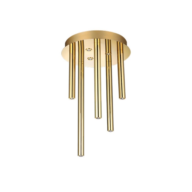 AZZARDO lampa sufitowa / plafon ILIOS 5   TOP 3-STEP DIMM złota