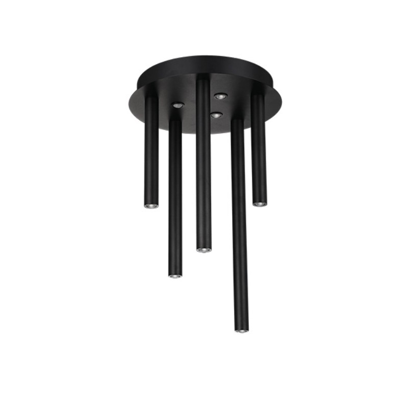 AZZARDO lampa sufitowa / plafon ILIOS 5   TOP 3-STEP DIMM czarna