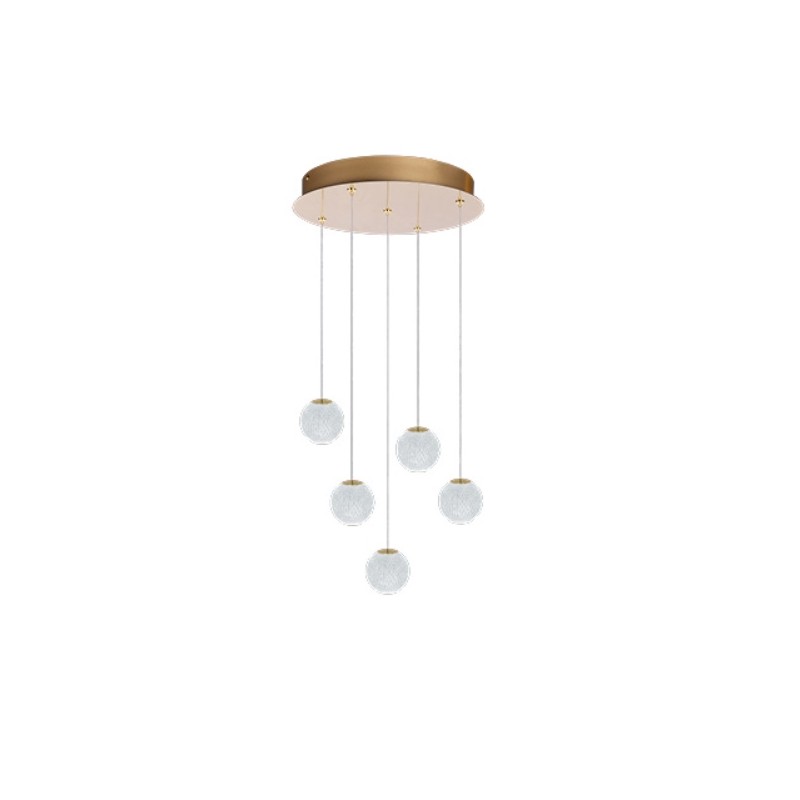 AZZARDO lampa wisząca EDEM 5 ROUND złota