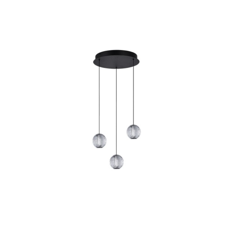 AZZARDO lampa wisząca EDEM 3 ROUND        czarna