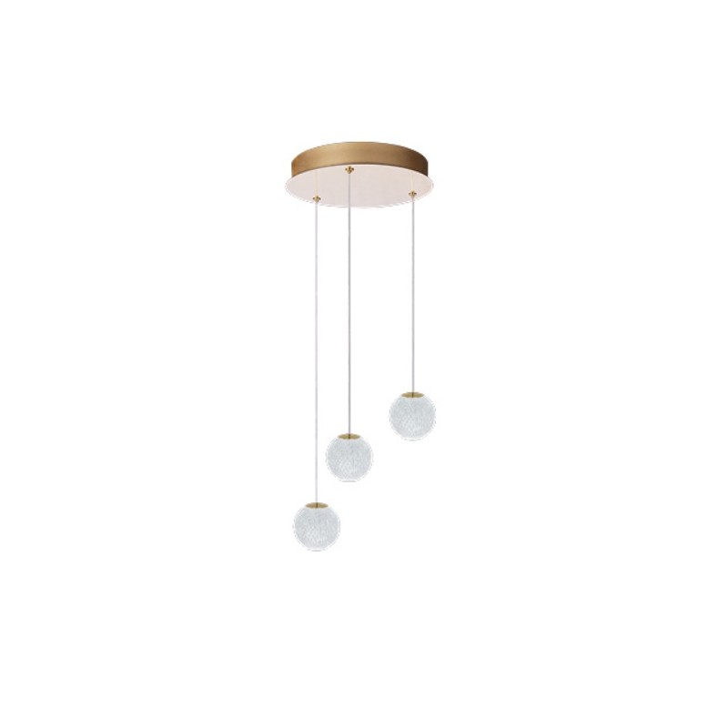 AZZARDO lampa wisząca EDEM 3 ROUND złota
