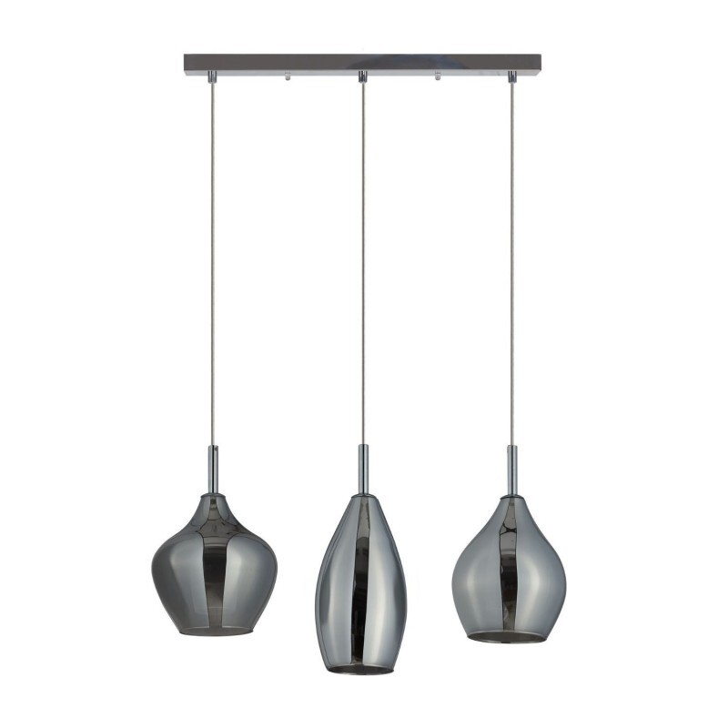 AZZARDO lampa wisząca AMBER MILANO 3      chromowana