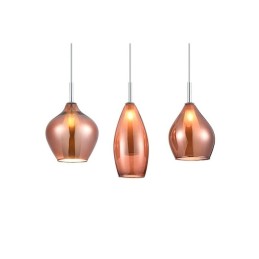 AZZARDO lampa wisząca AMBER MILANO 3      miedziana