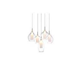 AZZARDO lampa wisząca AMBER MILANO 5      transparentna