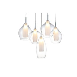 AZZARDO lampa wisząca AMBER MILANO 5      transparentna