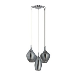 AZZARDO lampa wisząca AMBER MILANO 5      chromowana
