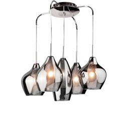 AZZARDO lampa wisząca AMBER MILANO 5      chromowana
