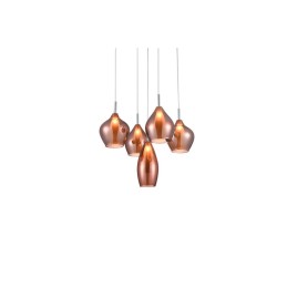 AZZARDO lampa wisząca AMBER MILANO 5      miedziana