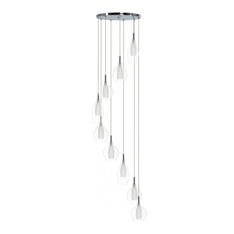 AZZARDO lampa wisząca AMBER MILANO 9      transparentna