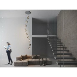 AZZARDO lampa wisząca AMBER MILANO 9      miedziana