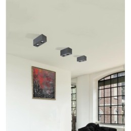 AZZARDO lampa sufitowa / plafon BRANT 2   SQUARE czarna