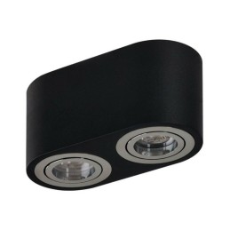 AZZARDO lampa sufitowa / plafon BRANT 2   czarna / chromowana