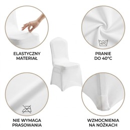 Zestaw 6 krzeseł bankietowych HEBE + 6    pokrowców WEDING