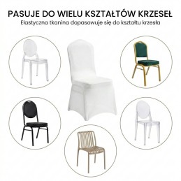 Zestaw 6 krzeseł bankietowych HESTIA +    6 pokrowców WEDING