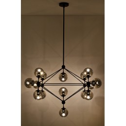 MOOSEE lampa wisząca PLANETARIO 15        czarna - klosze dymione