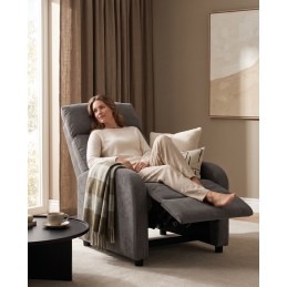 Fotel wypoczynkowy rozkładany RELAX       PREMIUM ciemny szary