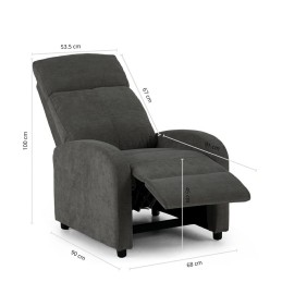 Fotel wypoczynkowy rozkładany RELAX       PREMIUM ciemny szary
