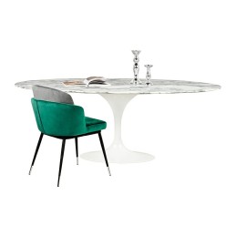 Stół TULIP ELLIPSE MARBLE ARABESCATO 200  biały - marmur, metal