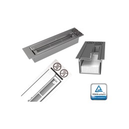 Biokominek wiszący z szybą 1200x400 czarny połysk