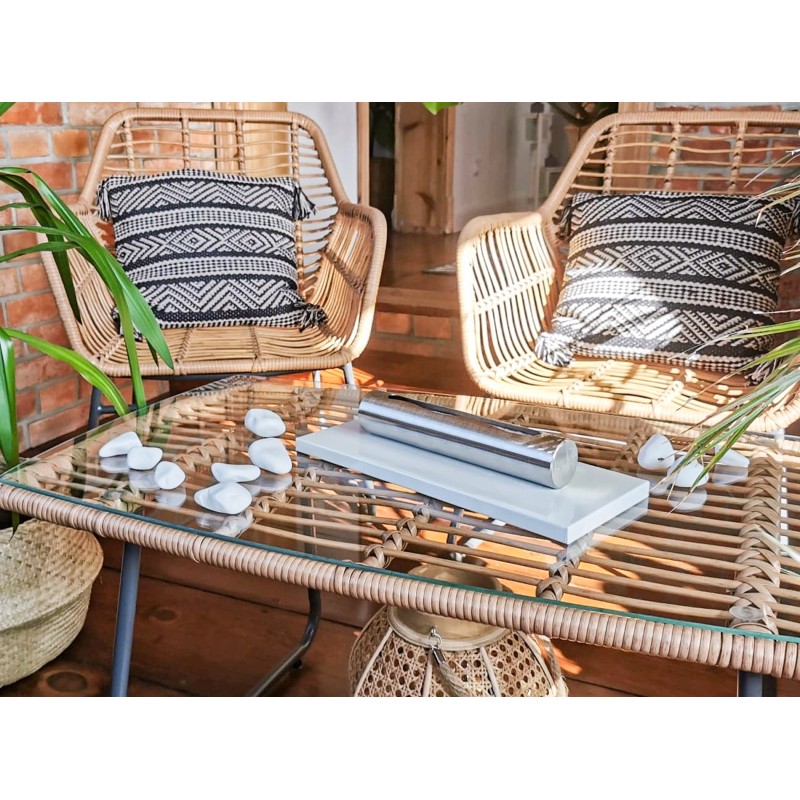 Biokominek Stainless Biały Połysk