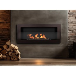 Biokominek wiszący z szybą 900x400 brąz