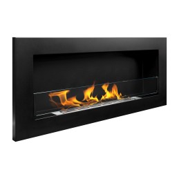 Biokominek 900x400 SLIM Czarny strukturalny z szybą