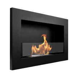 Biokominek 650x400 Slim Czarny z szybą