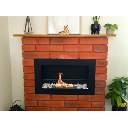 Biokominek 650x400 Slim Czarny z szybą