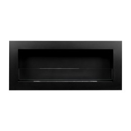 Biokominek 900x400 SLIM Czarny strukturalny z szybą