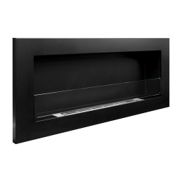 Biokominek 900x400 SLIM Czarny strukturalny z szybą