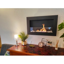Biokominek 650x400 Slim Czarny z szybą