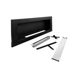 Biokominek 900x400 SLIM Czarny strukturalny z szybą