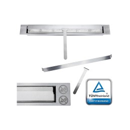 Biokominek 900x400 SLIM Czarny strukturalny z szybą