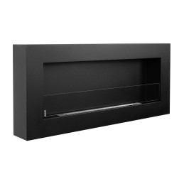 Biokominek Box 900x400 czarny z szybą