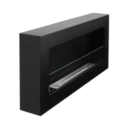 Biokominek Box 900x400 czarny z szybą