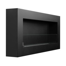 Biokominek Box 900x400 czarny z szybą