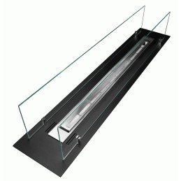 Biokominek do zabudowy wkład  100 cm czarny mat z szybami