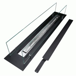 Biokominek do zabudowy wkład  100 cm czarny mat z szybami