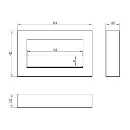 BIOKOMINEK BOX 650X400 czarny z szybą