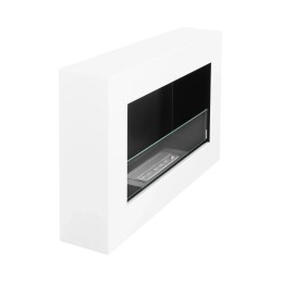 Biokominek wiszący z szybą 650x400 Box biały strukturalny mat