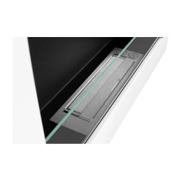 Biokominek wiszący z szybą 650x400 Box biały strukturalny mat