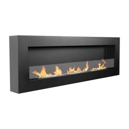 Biokominek wiszący z szybą 1200x400 Box czarny strukturalny mat